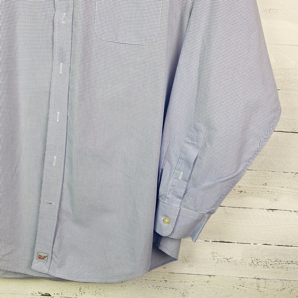 Vineyard Vines Mens Shirts‎ Large L/S Blue White Check Murray Shirt 100% Cotton - Picture 5 of 10